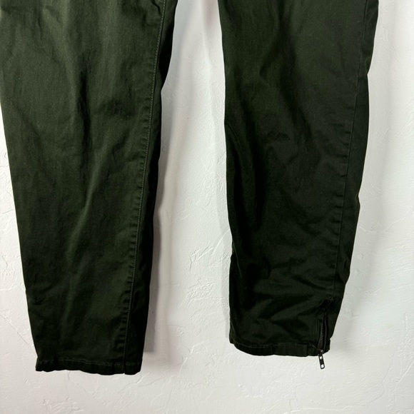Kut From The Kloth Pants Jeans Ankle Straight Leg Dark Green Solid Cotton Forest - Picture 5 of 11